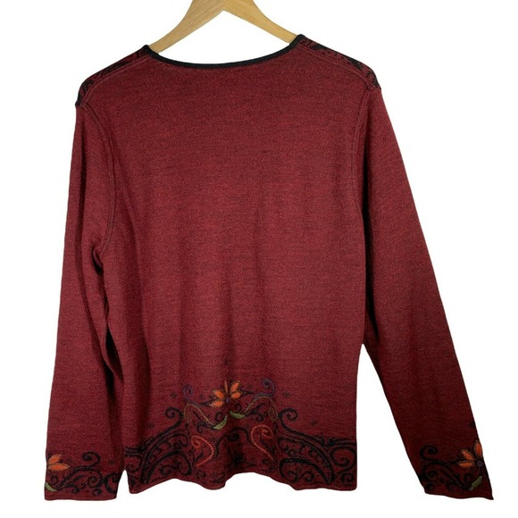 Women's INVISIBLE WORLD Sz. XL Arabesque Reversible Baby Alpaca Cardigan Sweater - Picture 5 of 12